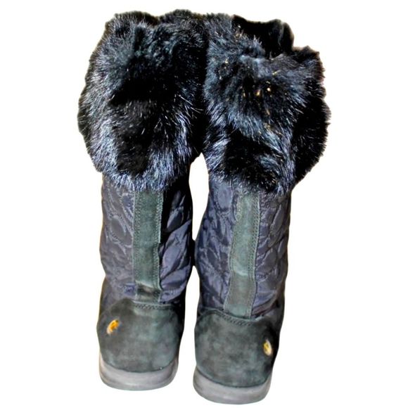 Coach Talen Quilted Suede w Zipper Winter Boots Faux fur  7.5 - Picture 5 of 13